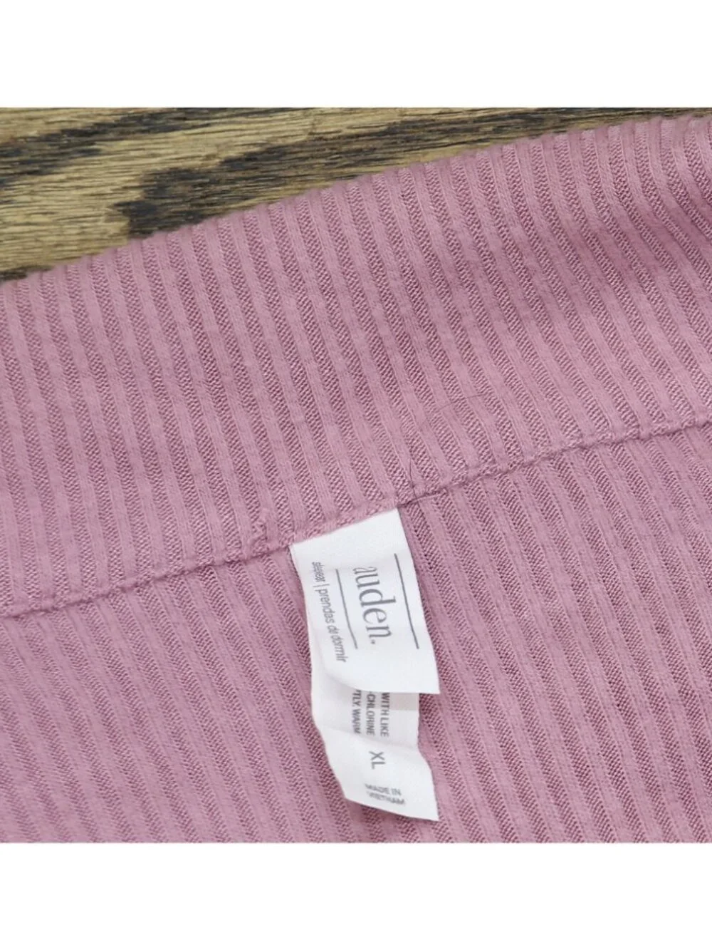 Auden Cozy Ribbed Notch Collar Long Sleeve Pajama Top 94437831 Pink XL
